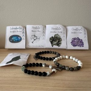 Crystal bead bracelet bundle